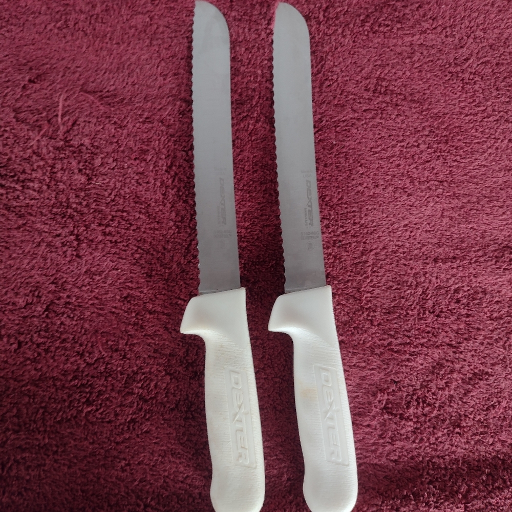 2 Dexter Russell S162-8SC-PCP 8" Sani-Safe® Bread Knife w/ Polypropylene White